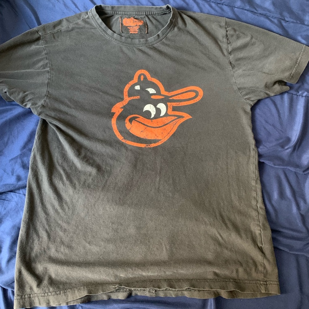 Charcoal/Black Baltimore Orioles Distressed Logo Shirt